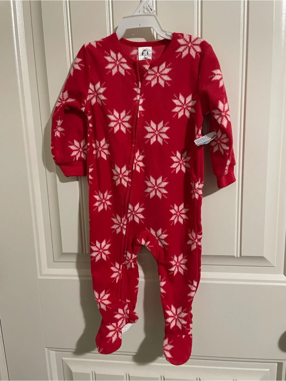 Gerber Red Snowflake Footed One-Piece